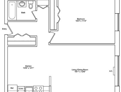 A-1-G-1: Beds - 1: Baths - 1: SqFt Range - 680 to 680