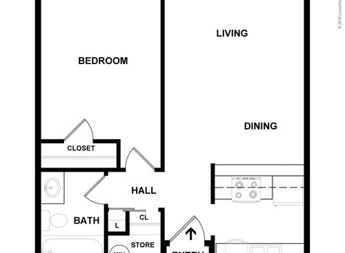 1BR: Beds - 1: Baths - 1: SqFt Range - 650 to 650