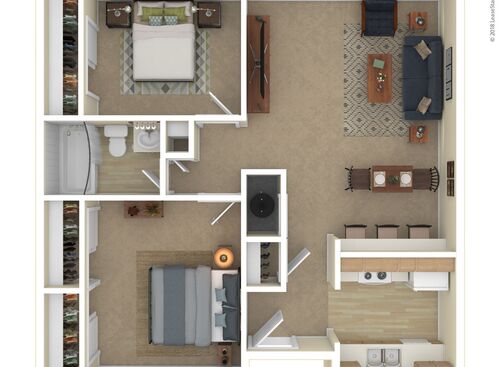 2BR: Beds - 2: Baths - 1: SqFt Range - 750 to 750