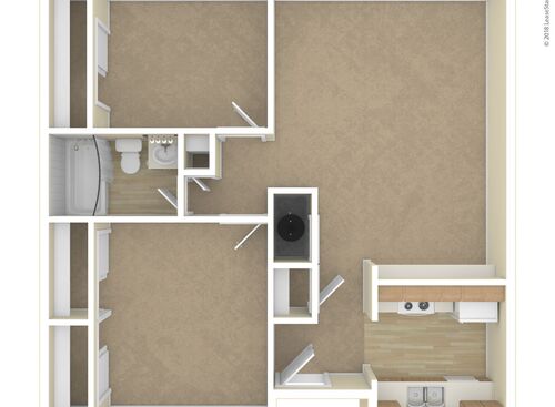 2BR: Beds - 2: Baths - 1: SqFt Range - 750 to 750