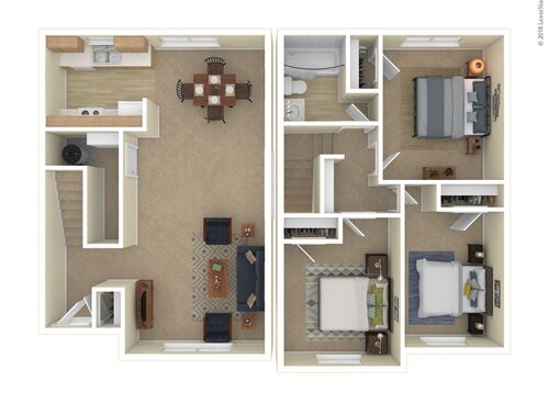 3BR: Beds - 3: Baths - 1: SqFt Range - 950 to 950