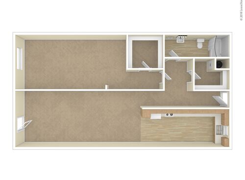 1 Bedroom: Beds - 1: Baths - 1: SqFt Range - 550 to 550