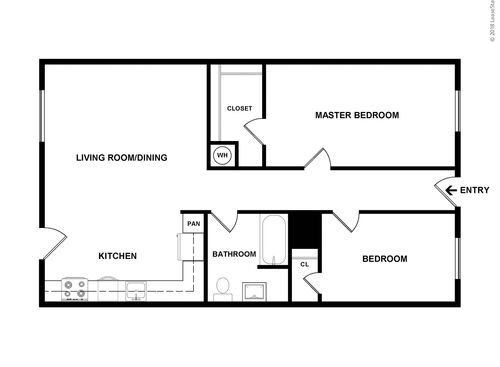 2 Bedroom: Beds - 2: Baths - 1: SqFt Range - 687 to 687