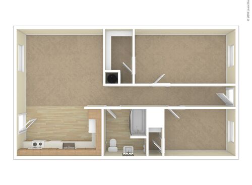 2 Bedroom: Beds - 2: Baths - 1: SqFt Range - 687 to 687