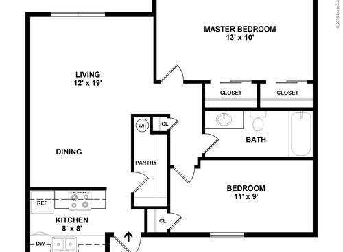2 Bedroom: Beds - 2: Baths - 1: SqFt Range - 750 to 750