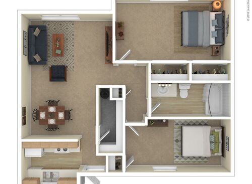 2 Bedroom: Beds - 2: Baths - 1: SqFt Range - 750 to 750
