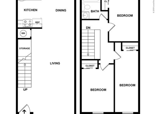 3 Bedroom: Beds - 3: Baths - 1: SqFt Range - 950 to 950