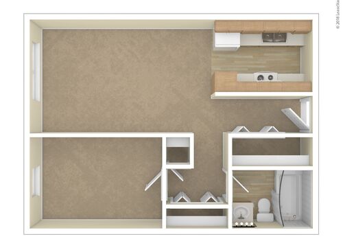 1 Bedroom: Beds - 1: Baths - 1: SqFt Range - 570 to 570