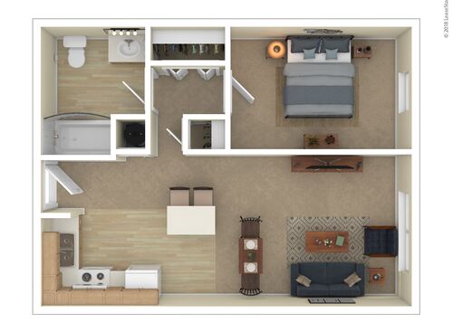 1 Bedroom: Beds - 1: Baths - 1: SqFt Range - 570 to 570