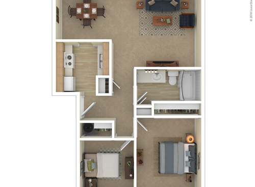 2 Bedroom: Beds - 2: Baths - 1: SqFt Range - 750 to 750