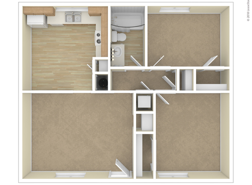 2 Bedroom: Beds - 2: Baths - 1: SqFt Range - 864 to 864