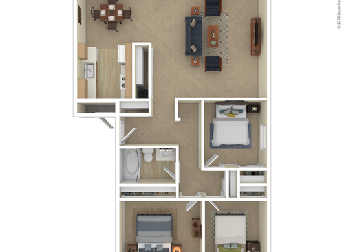 3BR: Beds - 3: Baths - 1: SqFt Range - 1089 to 1089