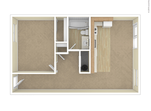 1 Bedroom Flat: Beds - 1: Baths - 1: SqFt Range - 762 to 762