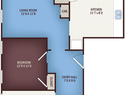 A1: Beds - 1: Baths - 1: SqFt Range - 525 to 525