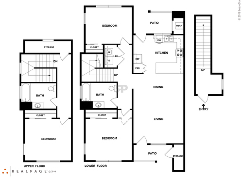 Oak Park 3 - Three Bedroom - 3 bed - 2 bath - 1373 sf