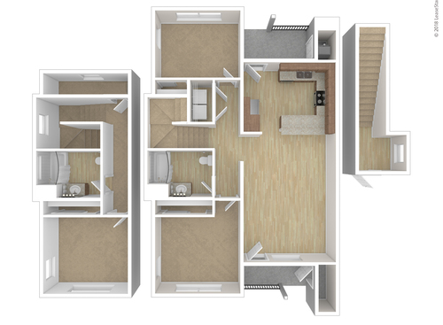 Oak Park 3 - Three Bedroom - 3 bed - 2 bath - 1373 sf