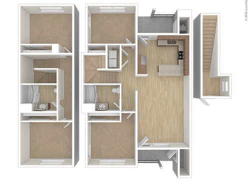 Oak Park 3 - Four Bedroom - 4 bed - 2 bath - 1531 sf