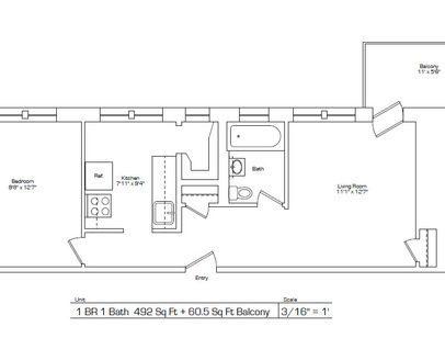 1 Bedroom: Beds - 1: Baths - 1: SqFt Range - 553 to 553