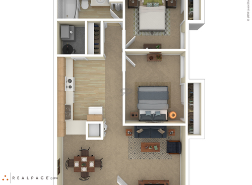 2 Bedroom: Beds - 2: Baths - 1: SqFt Range - 820 to 820
