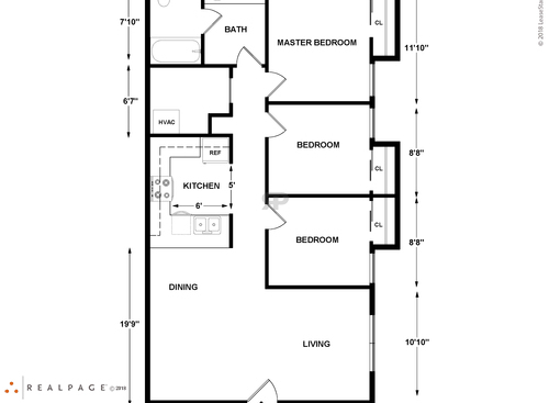 3 Bedroom: Beds - 3: Baths - 1: SqFt Range - 980 to 980