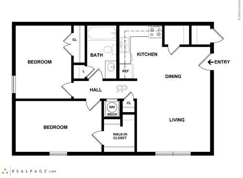 Two Bedroom: Beds - 2: Baths - 1: SqFt Range - 800 to 800