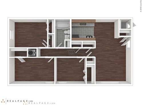 Three Bedroom: Beds - 3: Baths - 1: SqFt Range - 1200 to 1200