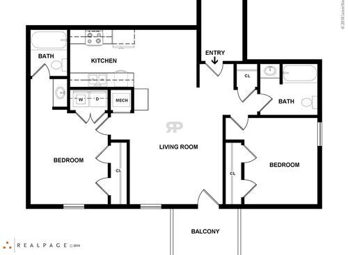 2 Bedroom: Beds - 2: Baths - 2: SqFt Range - 978 to 978