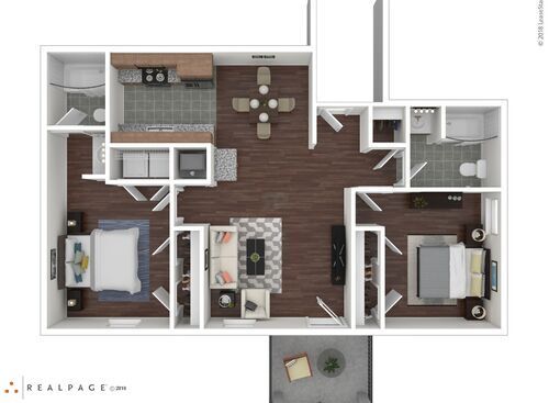 2 Bedroom: Beds - 2: Baths - 2: SqFt Range - 978 to 978