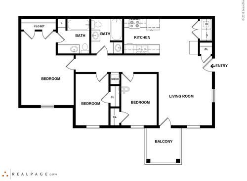 3 Bedroom: Beds - 3: Baths - 2: SqFt Range - 1143 to 1143