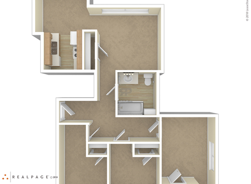 3 Bedroom: Beds - 3: Baths - 1: SqFt Range - 828 to 828