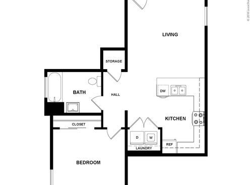 Oak Park 3 - One Bedroom Flat - 1 bed - 1 bath - 804 sf