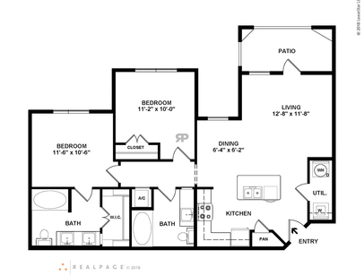 B1: Beds - 2: Baths - 2: SqFt Range - 950 to 950