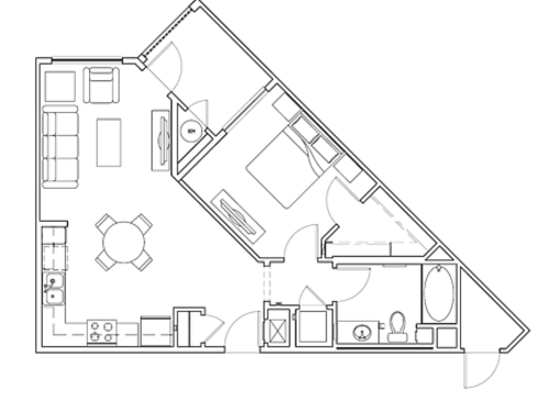 Breeze: Beds - 1: Baths - 1: SqFt Range - 696 to 696