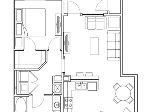 Clover: Beds - 1: Baths - 1: SqFt Range - 771 to 771
