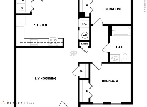 2 Bedroom: Beds - 2: Baths - 1: SqFt Range - 896 to 896