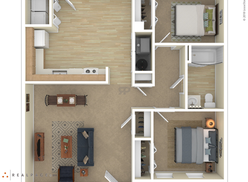 2 Bedroom: Beds - 2: Baths - 1: SqFt Range - 896 to 896