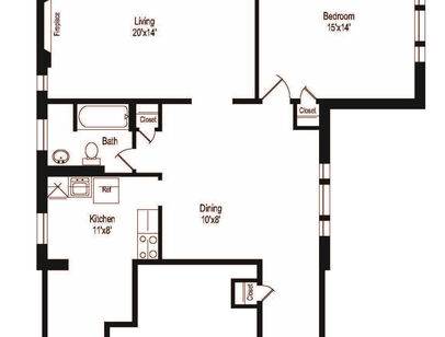 A1G2 One Bedroom 940sf: Beds - 1: Baths - 1: SqFt Range - 940 to 940