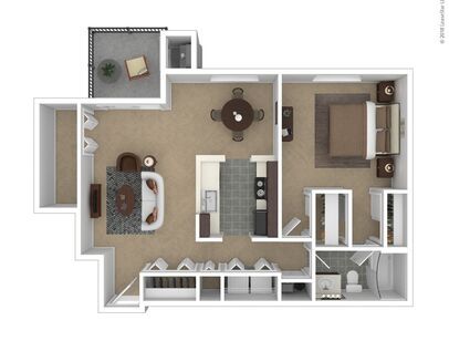 The Dahlia: Beds - 1: Baths - 1: SqFt Range - 784 to 869