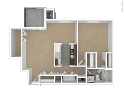 The Dahlia: Beds - 1: Baths - 1: SqFt Range - 784 to 869