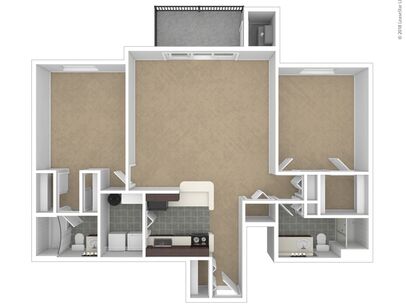 The Glen: Beds - 2: Baths - 2: SqFt Range - 1143 to 1253