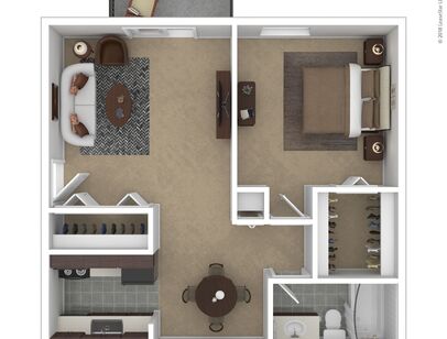 The Essex: Beds - 1: Baths - 1: SqFt Range - 707 to 707