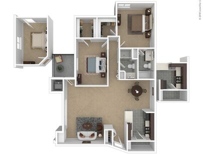 The Mulberry: Beds - 2: Baths - 2: SqFt Range - 1000 to 1000