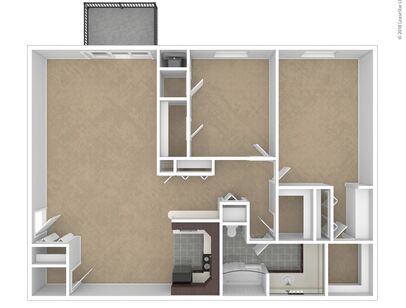 The Heritage: Beds - 2: Baths - 1: SqFt Range - 1105 to 1105