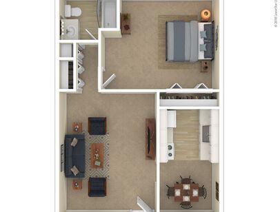 The Arlington: Beds - 1: Baths - 1: SqFt Range - 715 to 715