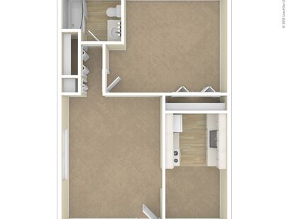 The Aldridge: Beds - 1: Baths - 1: SqFt Range - 735 to 735
