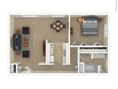 The Ashbury: Beds - 1: Baths - 1: SqFt Range - 795 to 795