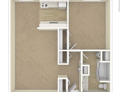 The Andover: Beds - 1: Baths - 1: SqFt Range - 735 to 735