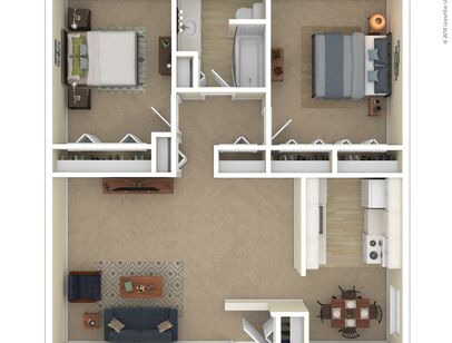 The Briarwood: Beds - 2: Baths - 1: SqFt Range - 1000 to 1000