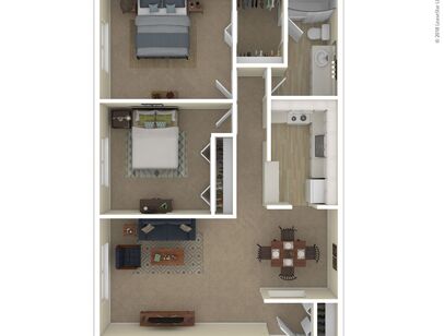 The Bradford: Beds - 2: Baths - 1: SqFt Range - 965 to 965