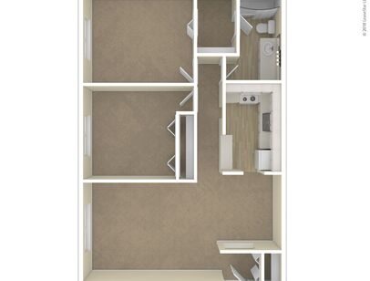 The Bradford: Beds - 2: Baths - 1: SqFt Range - 965 to 965
